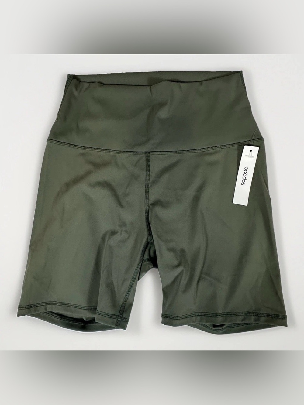 ODODOS Biker Shorts Womens M Olive Green High Rise Stretch Yoga Athleisure NWT